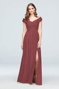 David's Bridal Women's Crisscross Off-the-Shoulder Mesh Bridesmaid Dress 1