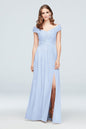 David's Bridal Women's Crisscross Off-the-Shoulder Mesh Bridesmaid Dress 8