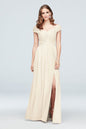 David's Bridal Women's Crisscross Off-the-Shoulder Mesh Bridesmaid Dress 14