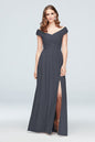 David's Bridal Women's Crisscross Off-the-Shoulder Mesh Bridesmaid Dress 6