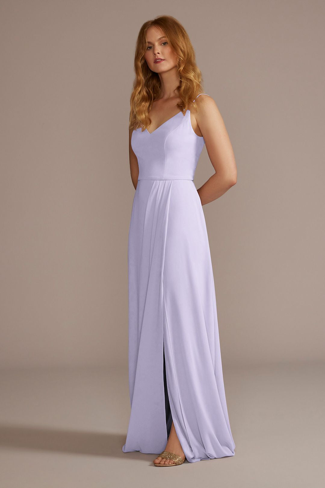 David's Bridal Women's Chiffon Spaghetti Strap Bridesmaid Dress 3