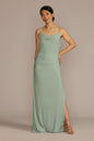 David's Bridal Women's Ruched Jersey Spaghetti Strap Bridesmaid Dress 5