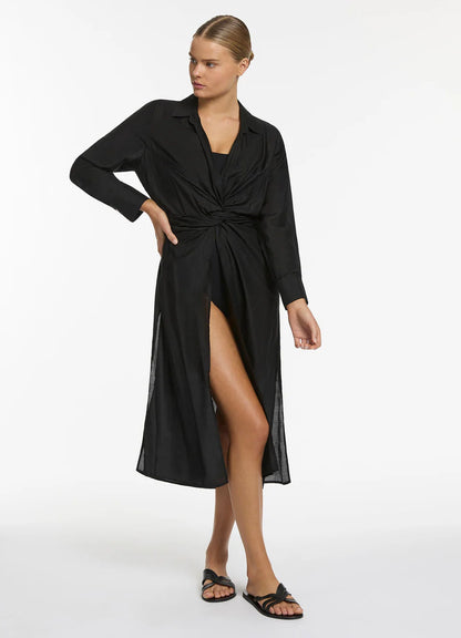 Seafolly Women's Jetset Wrap Shirt Dress - Black