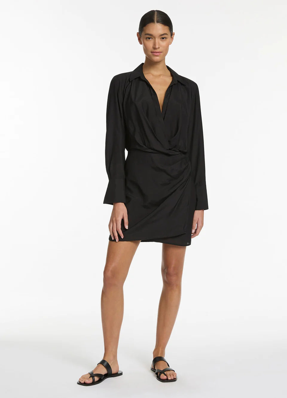 Seafolly Women's Jetset Draped Shirt Dress - Black