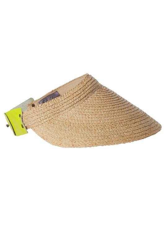 Lola Hats Marquee Woven Visor - NATURAL/YELLOW