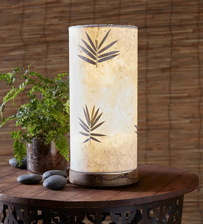 VivaTerra Handcrafted Tall Paper Cylinder Table Lamp