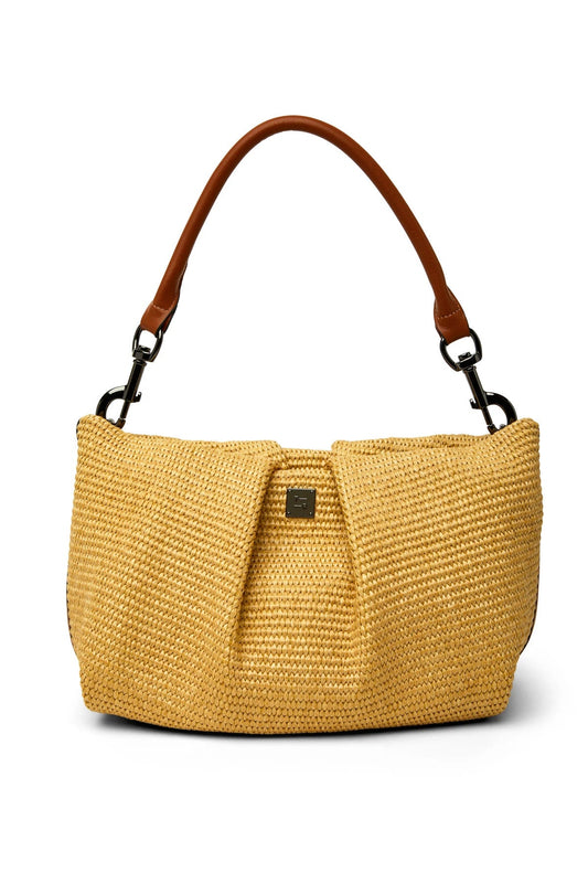 Think Royln Raffia Crossbody Saddle Bag