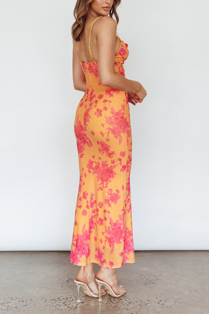 LADY BLACK TIE Women's Moana Maxi Dress - Orange Floral