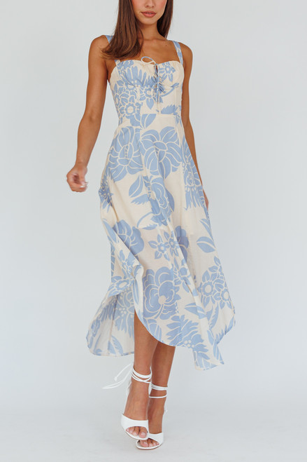 LADY BLACK TIE Women's Nantucket Midi Dress - Blue Floral