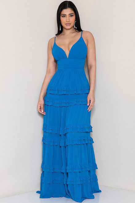 LADY BLACK TIE Women's Seraphina Maxi Dress - Ocean Blue