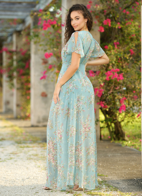 LADY BLACK TIE Women's Kari Maxi Dress - Teal Floral - FINAL SALE