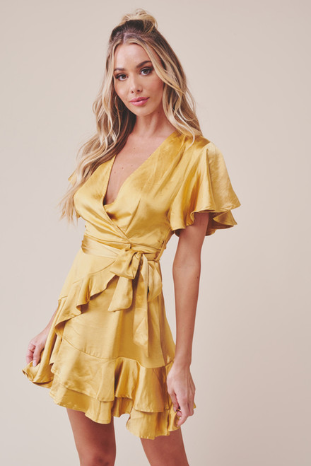 LADY BLACK TIE Women's Felicity Mini Dress - Mustard