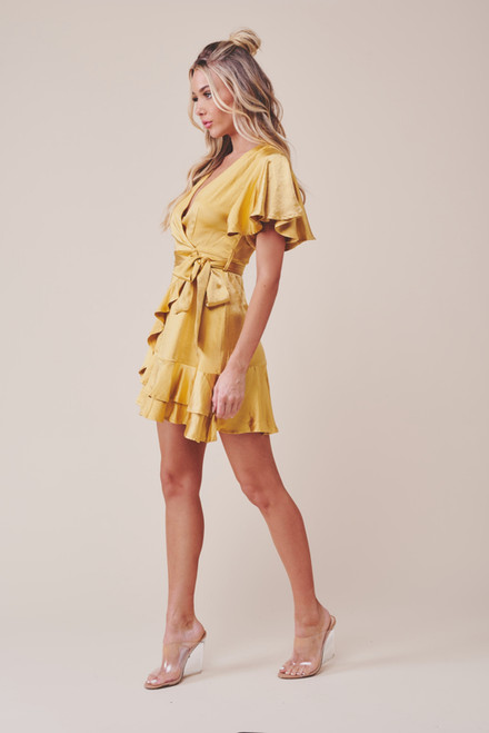 LADY BLACK TIE Women's Felicity Mini Dress - Mustard