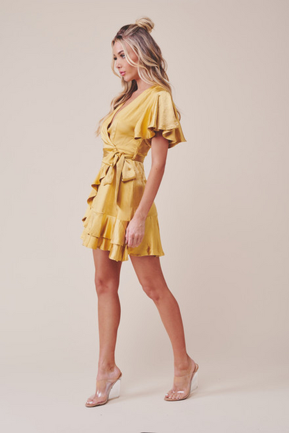 LADY BLACK TIE Women's Felicity Mini Dress - Mustard