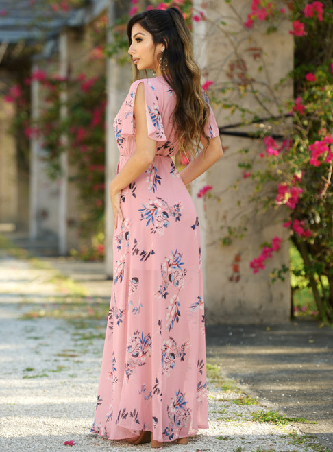 LADY BLACK TIE Women's Kari Maxi Dress - Pink Floral - FINAL SALE