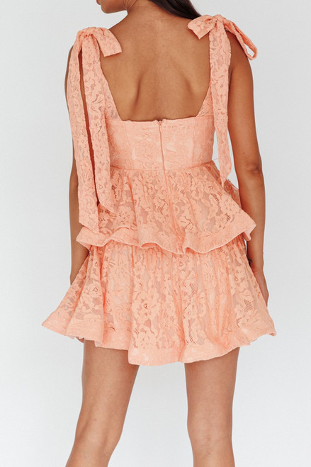 LADY BLACK TIE Women's Velma Mini Lace Dress - Apricot