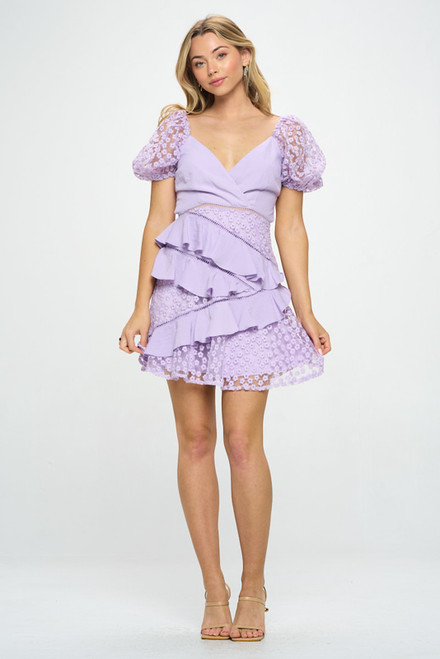 LADY BLACK TIE Women's Sandra Mini Dress - Lilac-FINAL SALE