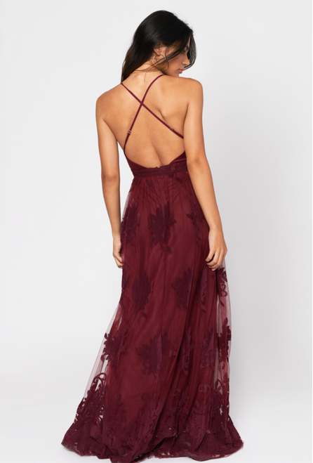 LADY BLACK TIE Women's Promenade Maxi Dress - Wine Red