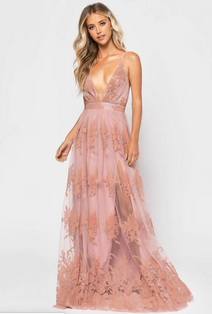 LADY BLACK TIE Women's Promenade Maxi Dress - BLUSH