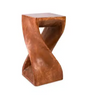 VivaTerra Hand-Carved Monkey Pod Wood Twisty Stool