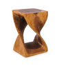 VivaTerra Hand-Carved Monkey Pod Wood Twisty Stool