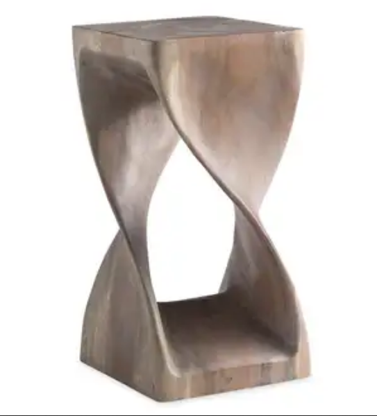 VivaTerra Agate Gray Twisty Stool