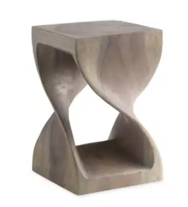 VivaTerra Agate Gray Twisty Stool