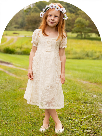 April Cornell Victoria Little Girls Dress - Ecru