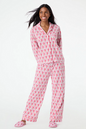 Roller Rabbit Women's Monkey Long Sleeve Polo Pajamas