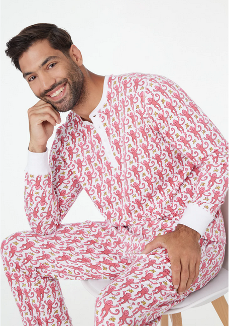 Roller Rabbit Mens Monkey Spencer Pajamas