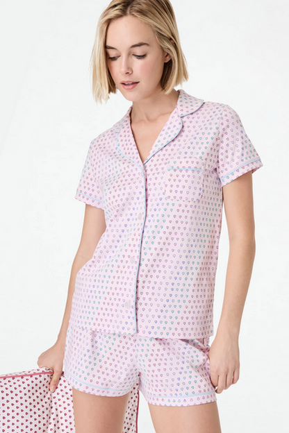 Roller Rabbit Women's Disco Hearts Polo Pajamas