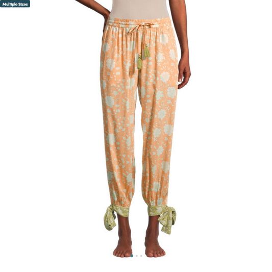 Lola Peach and Green Jaipur Floral Pajama Pants