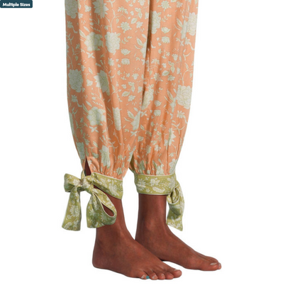 Lola Peach and Green Jaipur Floral Pajama Pants