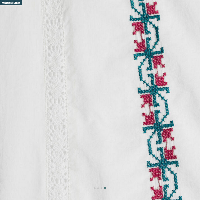 Selina White Embroidered Peasant Top