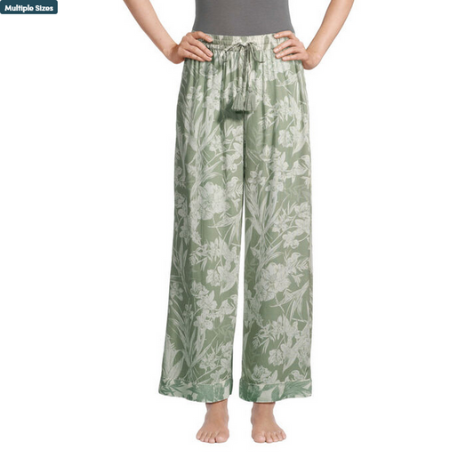 Mila Sage Green And Ivory Floral Pajama Pants