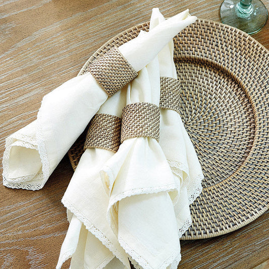 Ballard Designs Piper Woven Napkin Rings - Set of 4