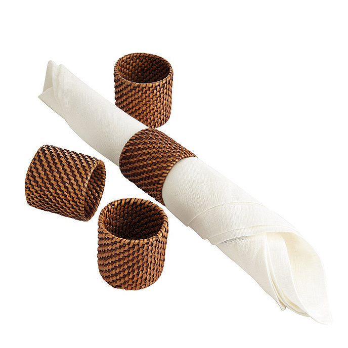 Ballard Designs Piper Woven Napkin Rings - Set of 4