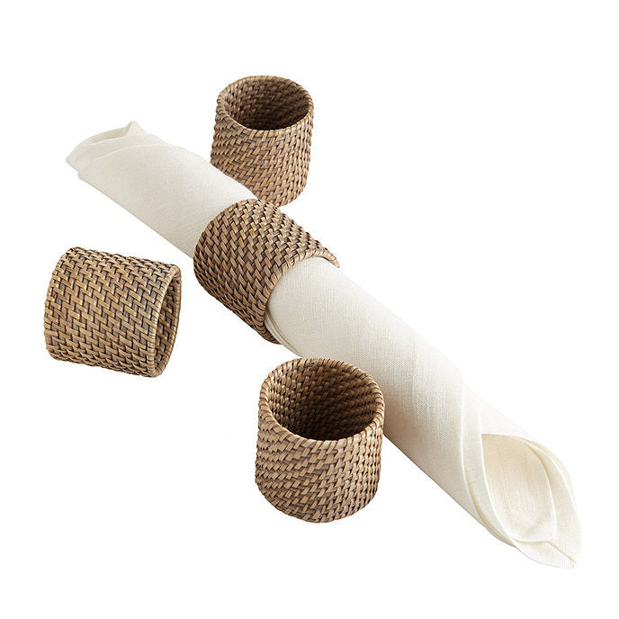 Ballard Designs Piper Woven Napkin Rings - Set of 4