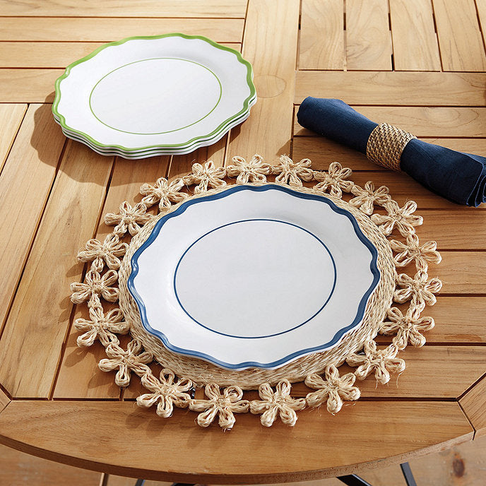 Ballard Designs Scalloped Melamine Dinner Plates - Set of 4