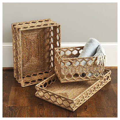 Ballard Designs Honeycomb Woven Tray