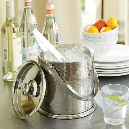 Ballard Designs Avalon Double Walled Ice Bucket with Tongs