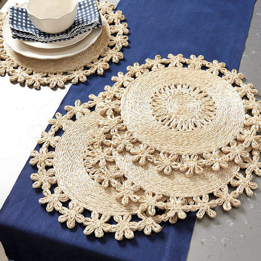 Ballard Designs Tulum Scalloped Woven Placemats - Set of 4