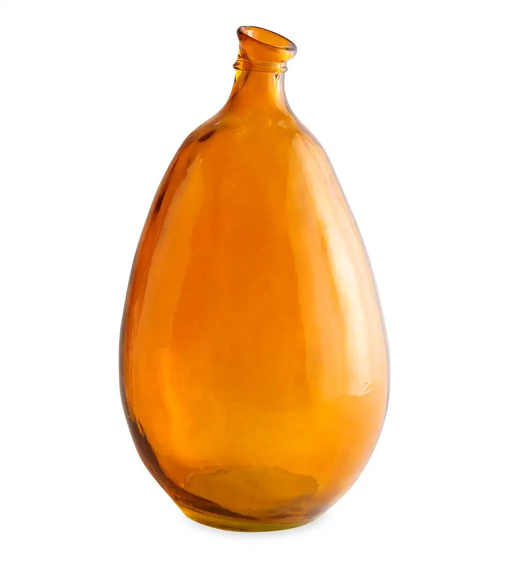 VivaTerra Recycled Tall Glass Balloon Vase, 19"