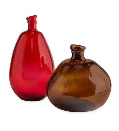 VivaTerra Recycled Glass Balloon Vases, Set of 2