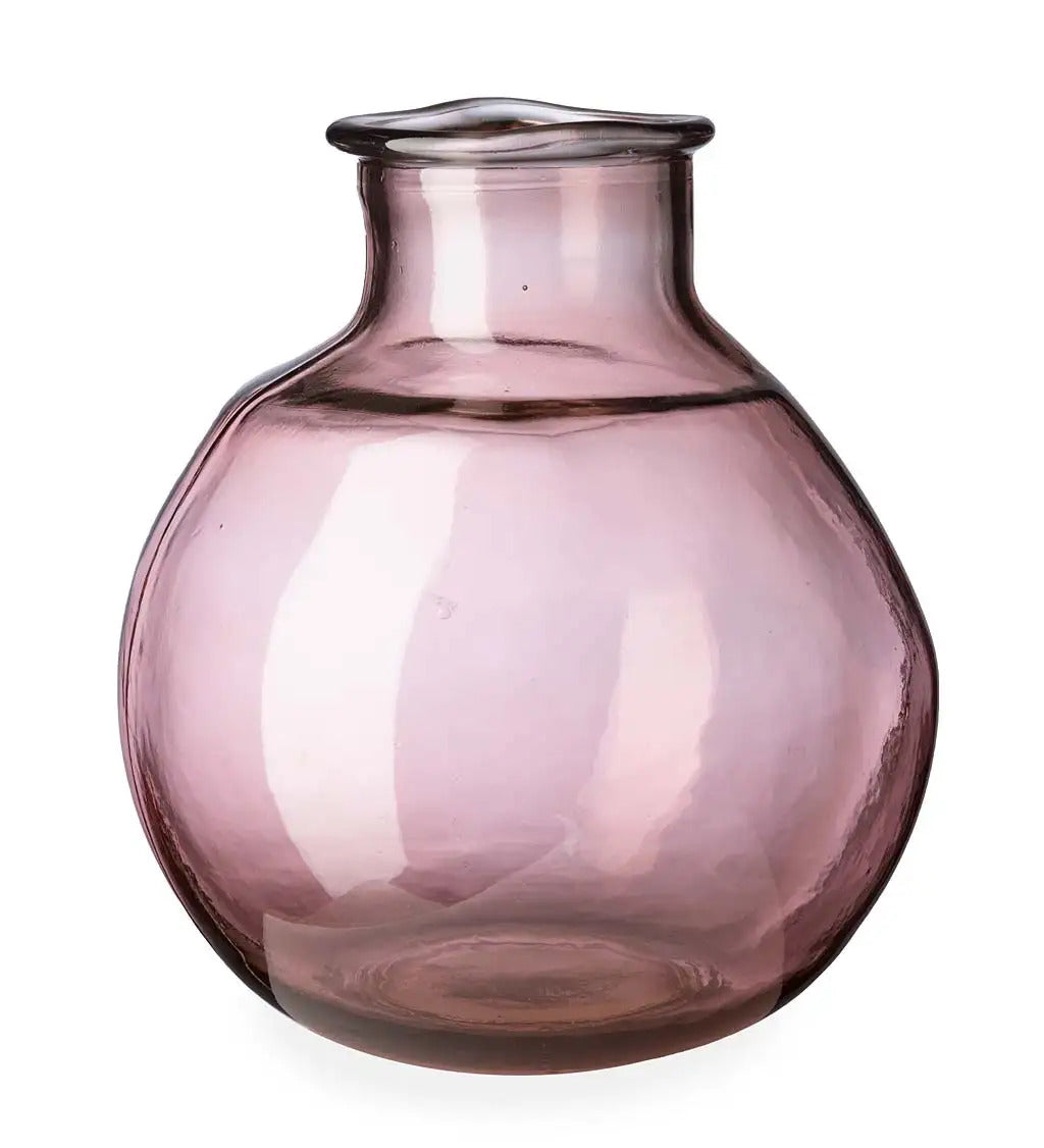 VivaTerra Oval Recycled Glass Balloon Vase, 12"