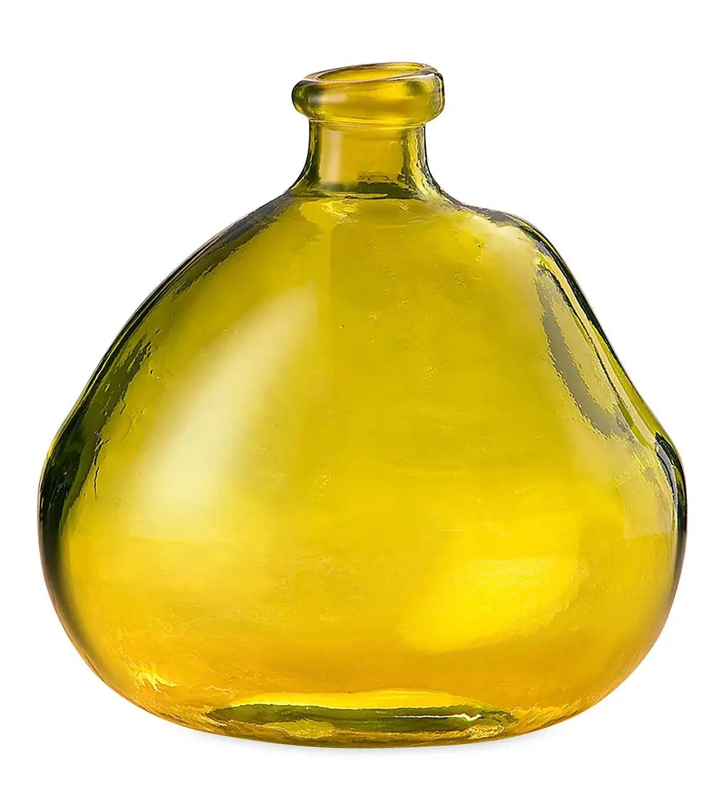 VivaTerra Askew Recycled Glass Balloon Vase, 9"