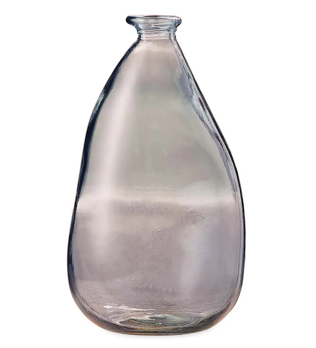 VivaTerra Oblong Recycled Glass Balloon Vase, 14"