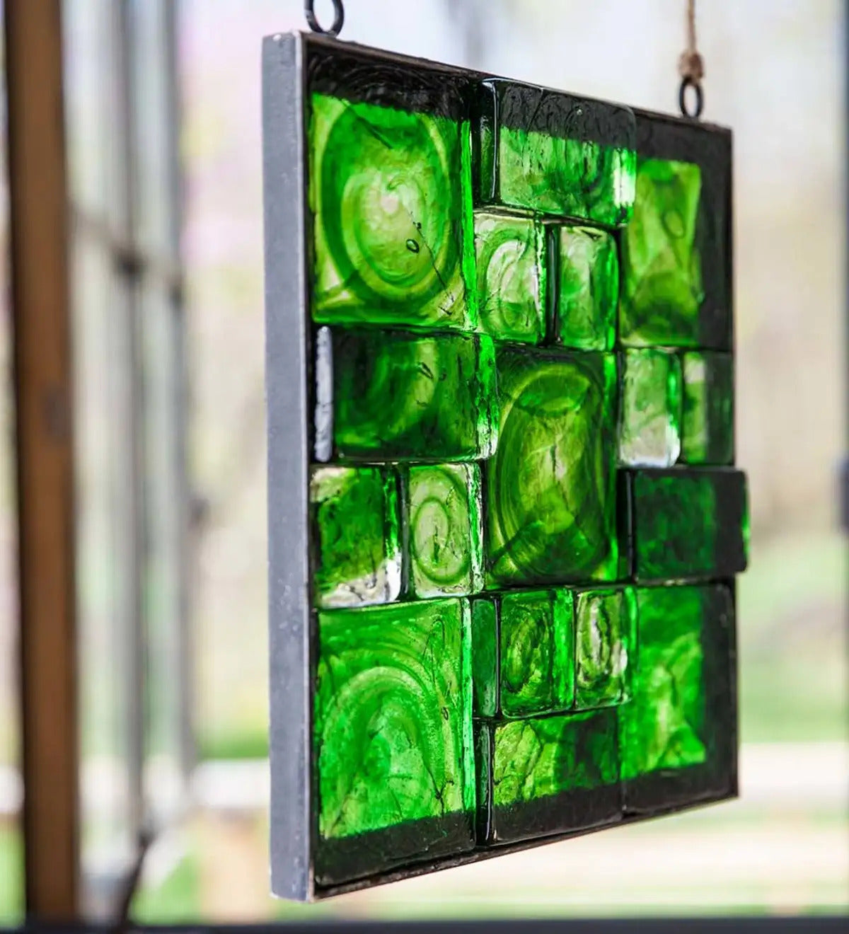 VivaTerra Framed Recycled Glass Block Art