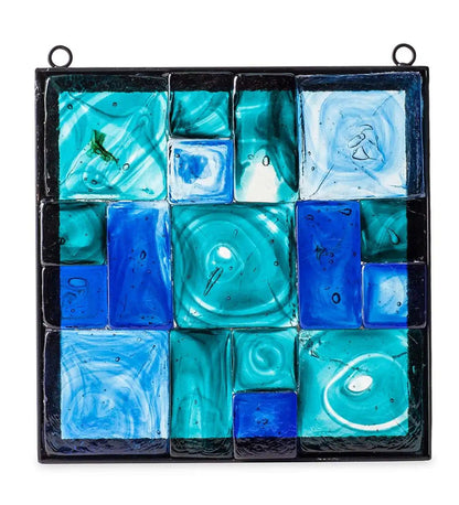 VivaTerra Framed Recycled Glass Block Art