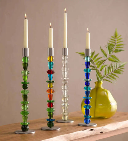 VivaTerra Recycled Glass Beaded Candlestick